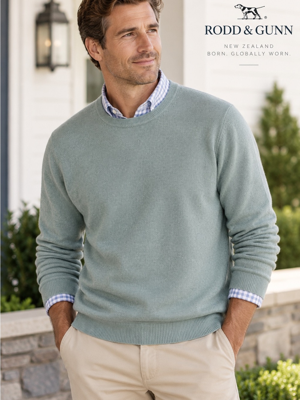 Rodd & Gunn Merino Wool Cashmere Crewneck Sweater – Men’s Size Large
